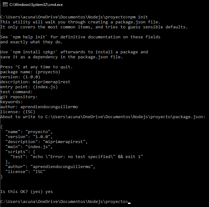 Creació de la carpeta