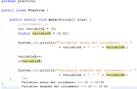 Figura 26. Ejemplo Incremento ++
