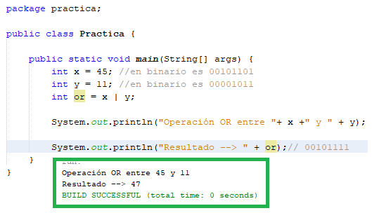  Figura 36. Ejemplo Operación OR ( | )