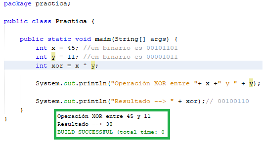 Figura 37. Ejemplo Operación XOR ( ^ )