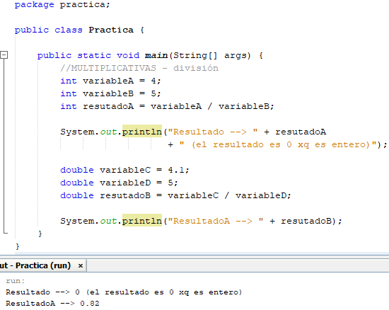 Figura 22. Ejemplo Multiplicativas División