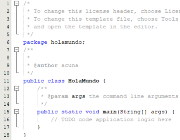 Figura 16. Estructura básica de un programa en Java